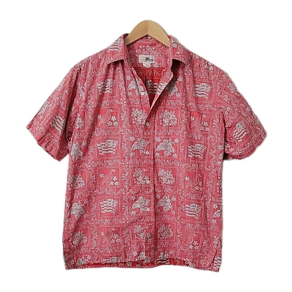 Vintage Reyn Spooner Lahaina Sailor Hawaiian Shirt Reverse Print 1980s Medium
